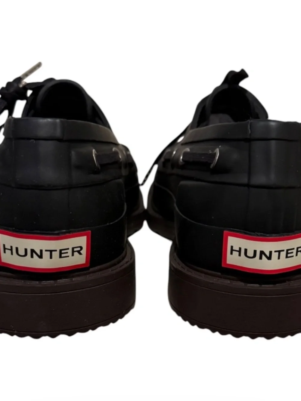 HUNTER ments black Rubber Boat Shoe, NEW WITH TAGS